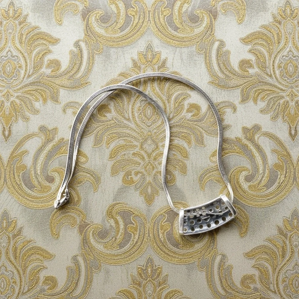 Necklace w:Multi stone 925 stamped Charm​​​ - Picture 3 of 8